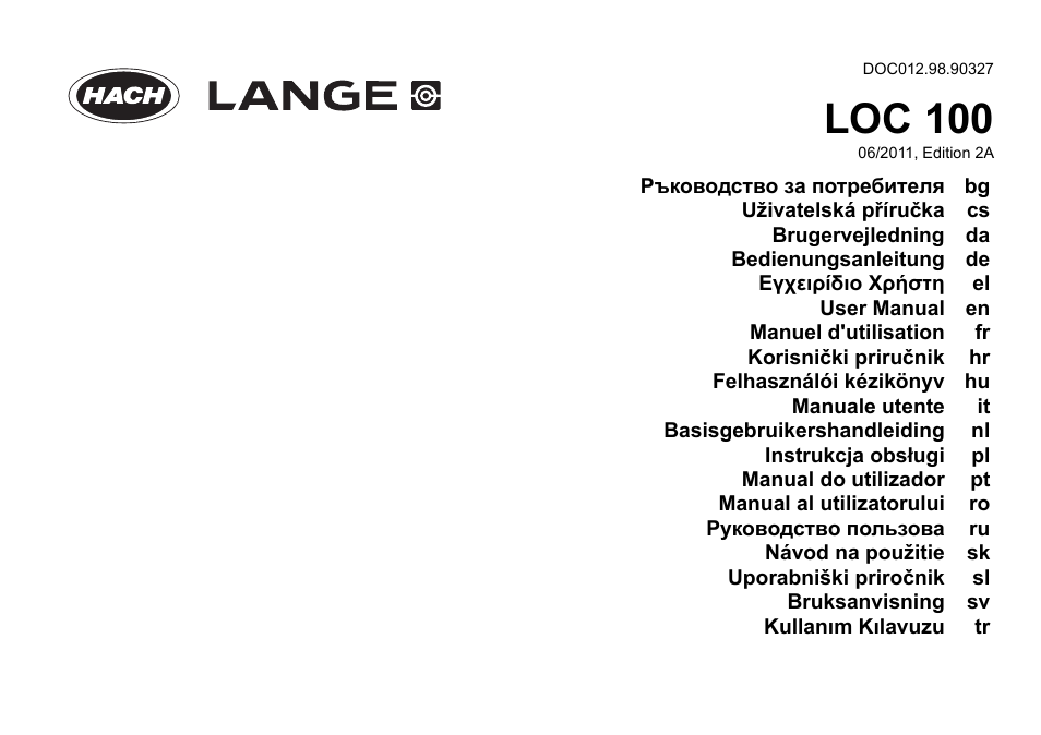 Hach-Lange LOC 100 User Manual | 231 pages