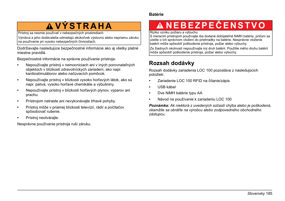 Rozsah dodávky | Hach-Lange LOC 100 User Manual | Page 185 / 231