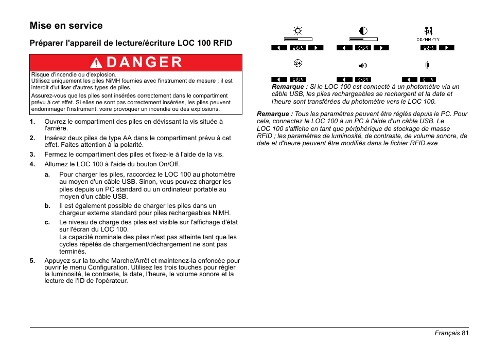 Mise en service | Hach-Lange LOC 100 User Manual | Page 81 / 231
