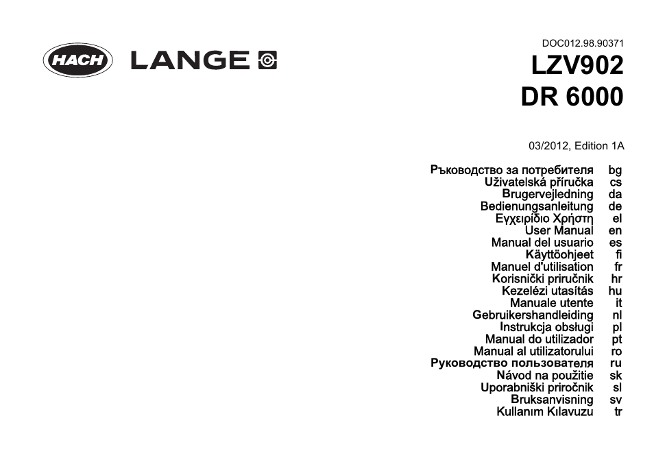 Hach-Lange LZV902 User Manual | 169 pages