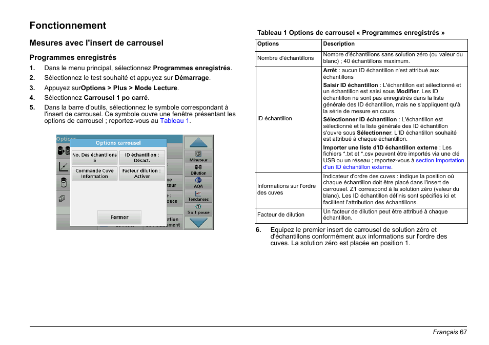 Fonctionnement | Hach-Lange LZV902 User Manual | Page 67 / 169