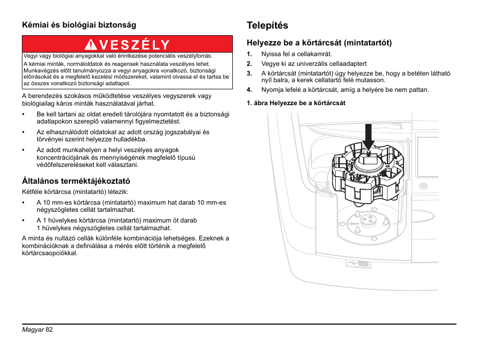 Telepítés | Hach-Lange LZV902 User Manual | Page 82 / 169