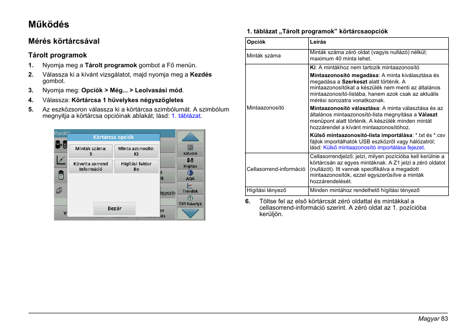 Működés | Hach-Lange LZV902 User Manual | Page 83 / 169