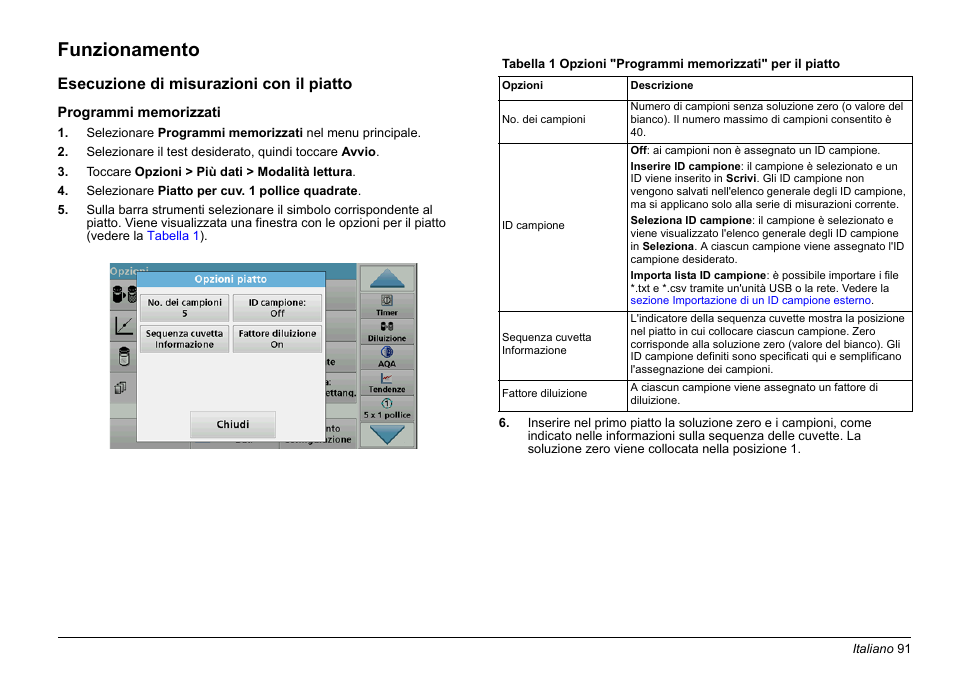Funzionamento | Hach-Lange LZV902 User Manual | Page 91 / 169