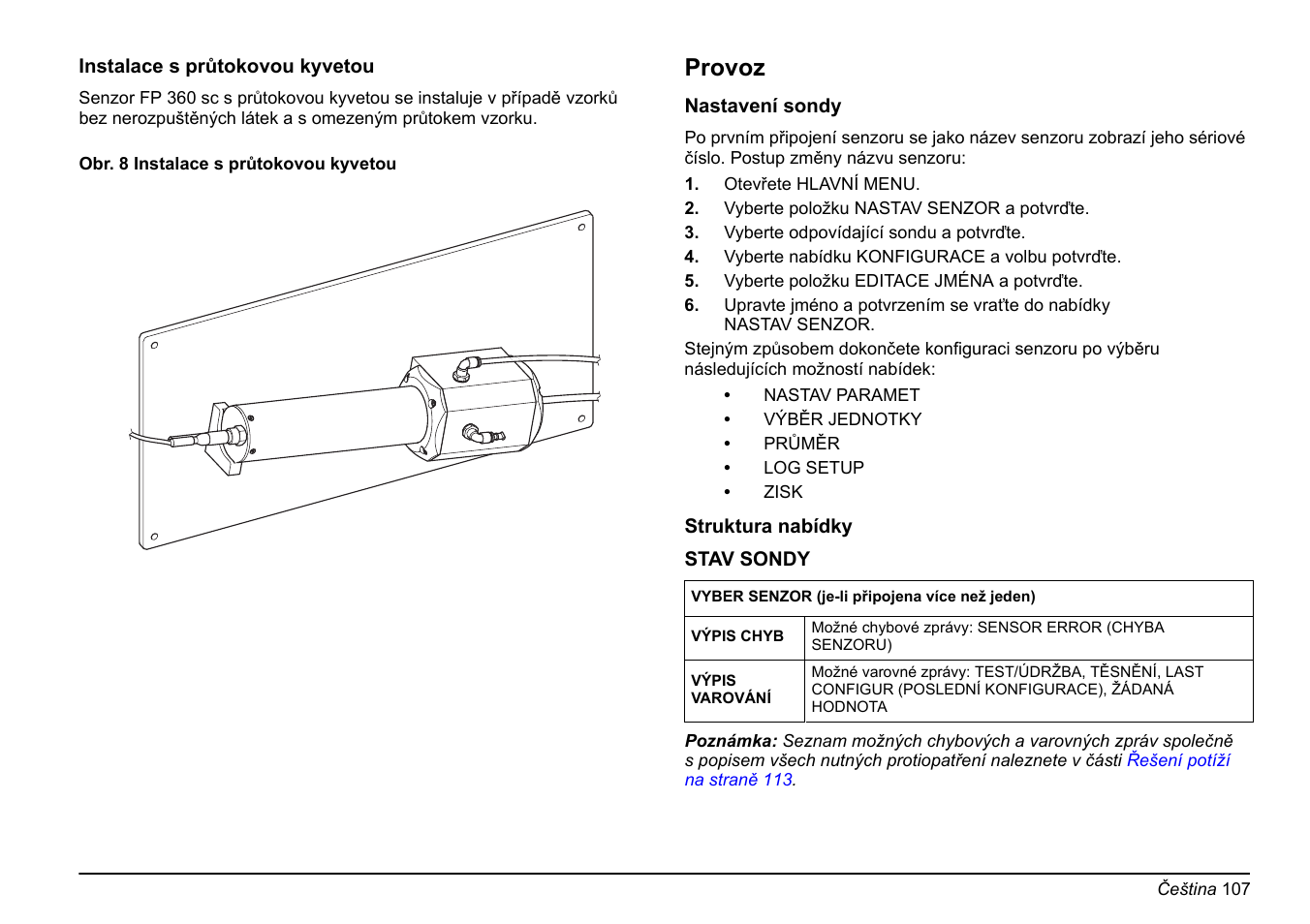 Provoz | Hach-Lange FP 360 sc Basic User Manual User Manual | Page 107 / 359