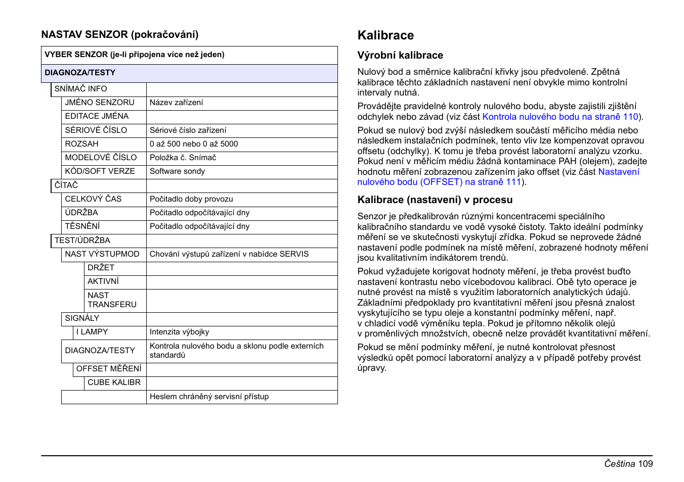 Kalibrace na straně 109, Kalibrace | Hach-Lange FP 360 sc Basic User Manual User Manual | Page 109 / 359