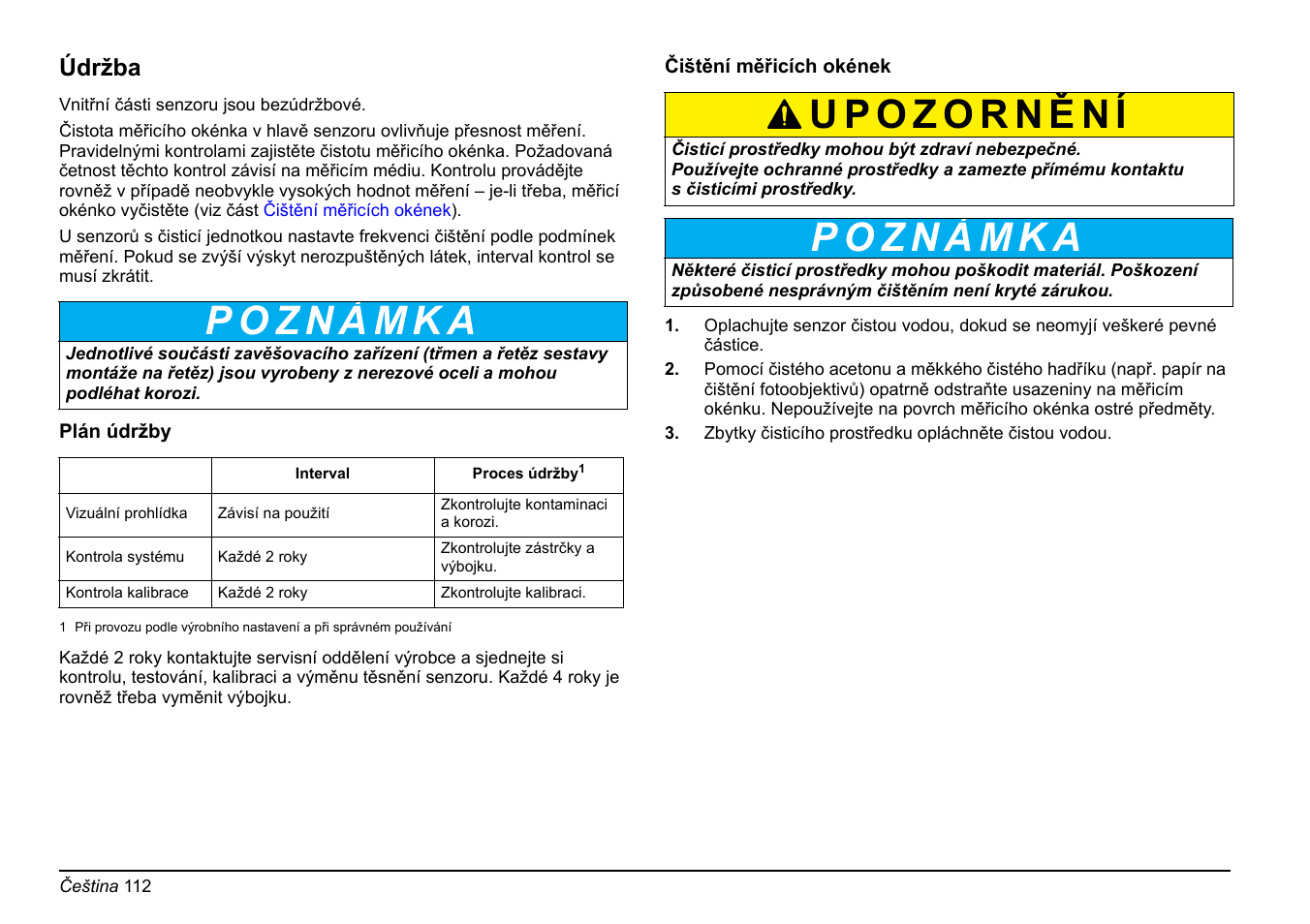 Údržba | Hach-Lange FP 360 sc Basic User Manual User Manual | Page 112 / 359