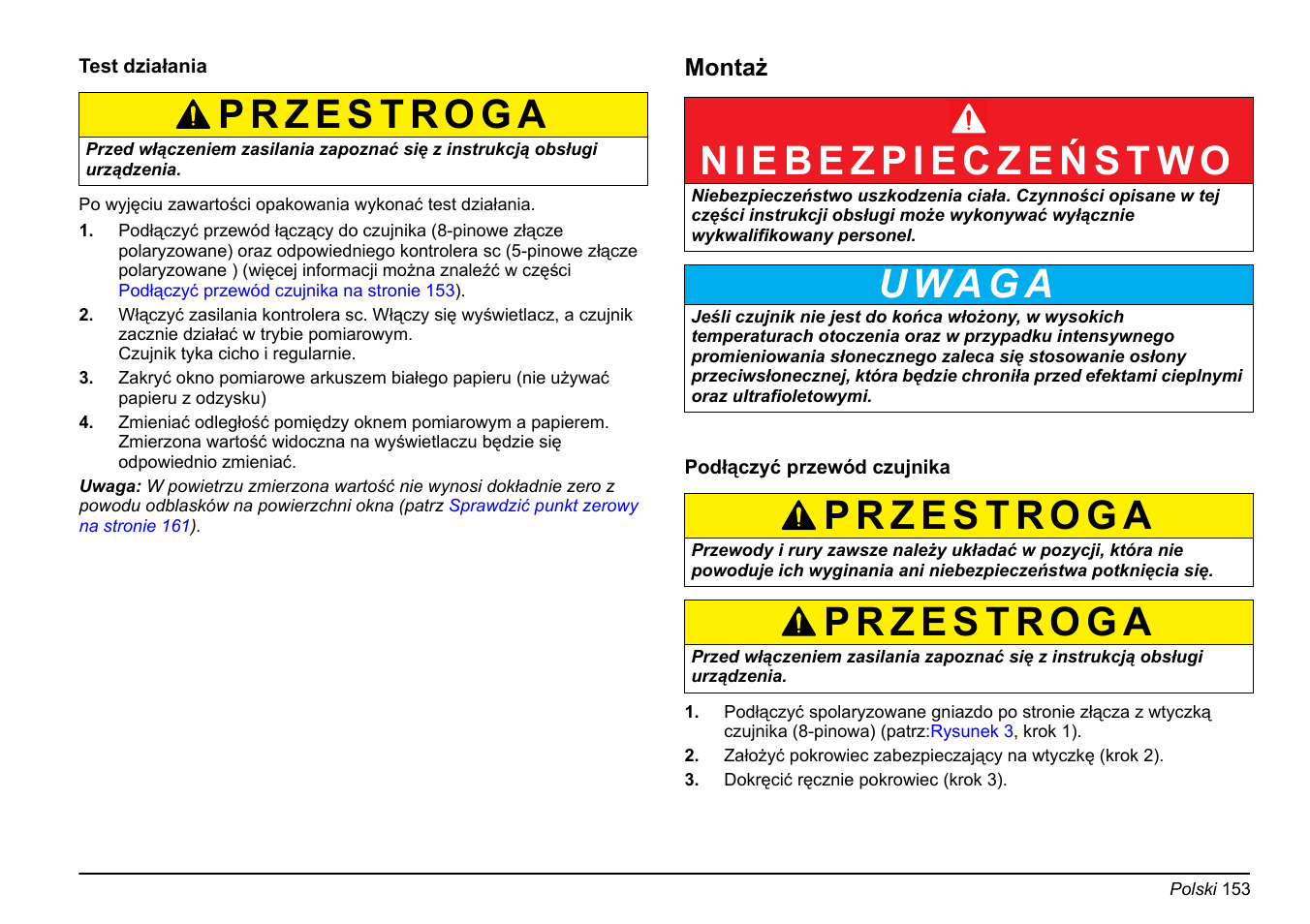 U wa g a | Hach-Lange FP 360 sc Basic User Manual User Manual | Page 153 / 359