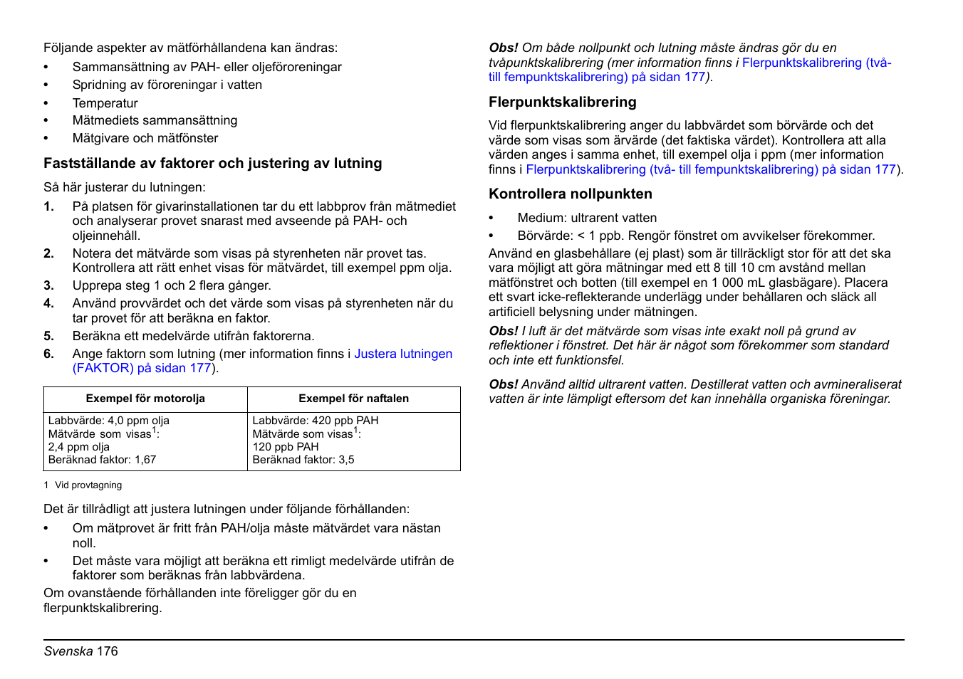 Kontrollera nollpunkten på, Sidan 176, Er information finns i | Kontrollera nollpunkten på sidan 176 | Hach-Lange FP 360 sc Basic User Manual User Manual | Page 176 / 359