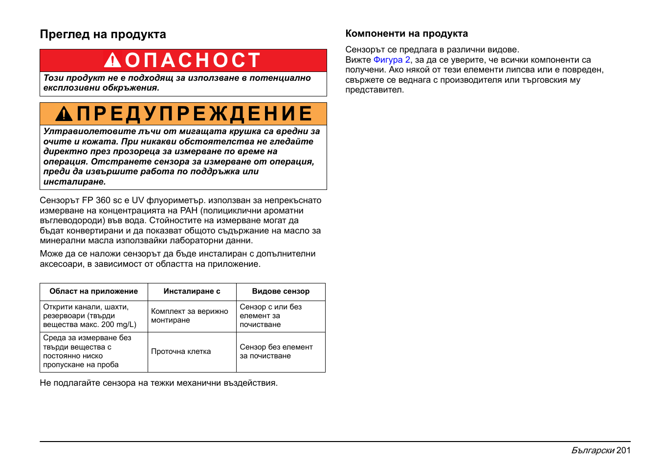 Преглед на продукта | Hach-Lange FP 360 sc Basic User Manual User Manual | Page 201 / 359