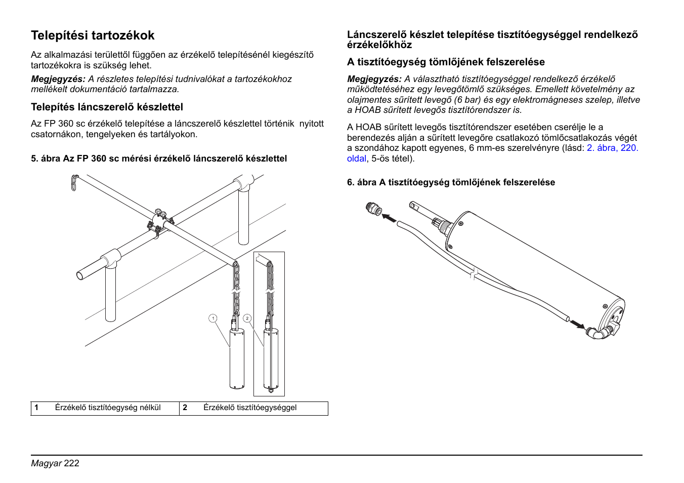 Telepítési tartozékok | Hach-Lange FP 360 sc Basic User Manual User Manual | Page 222 / 359