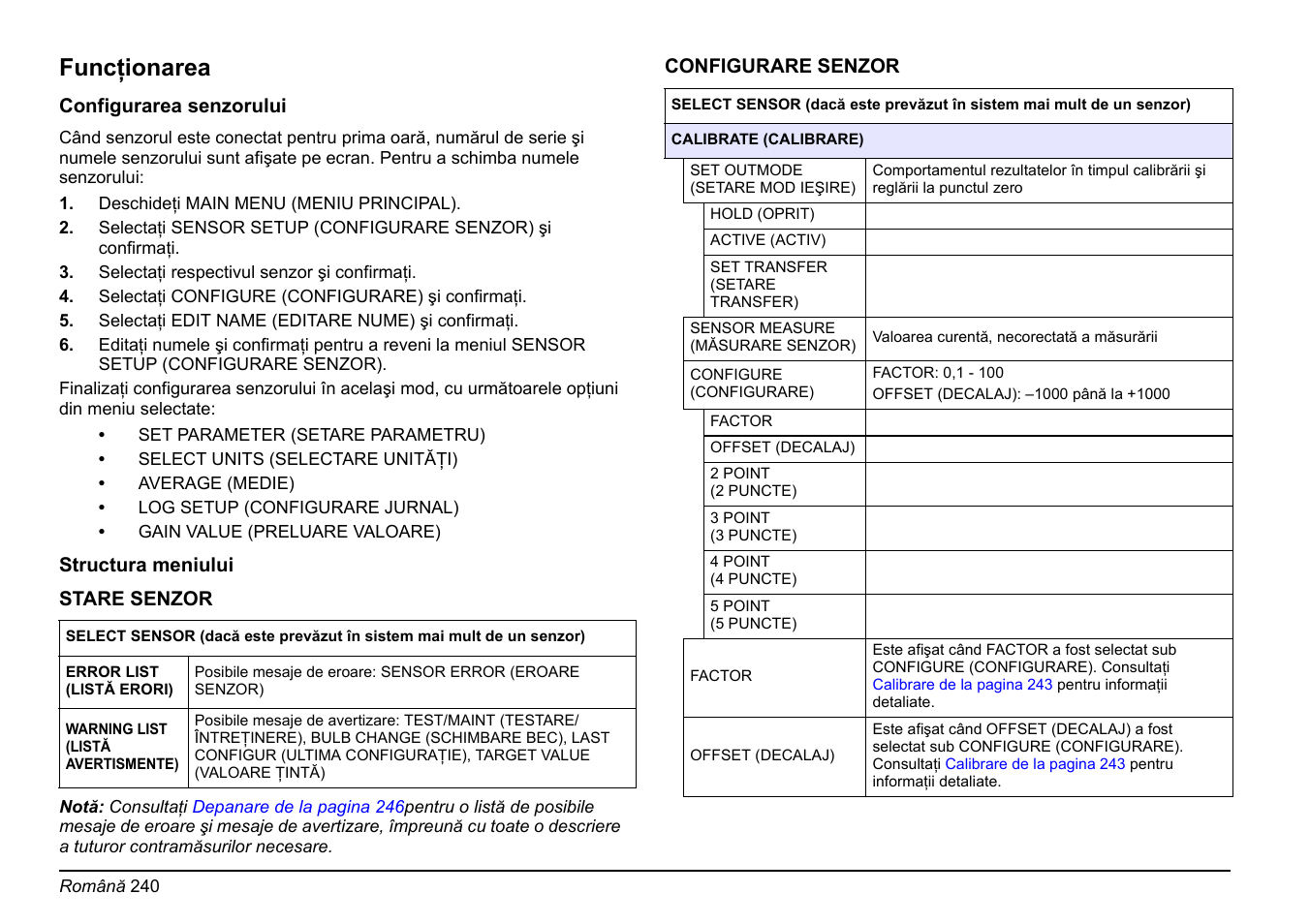 Funcţionarea | Hach-Lange FP 360 sc Basic User Manual User Manual | Page 240 / 359