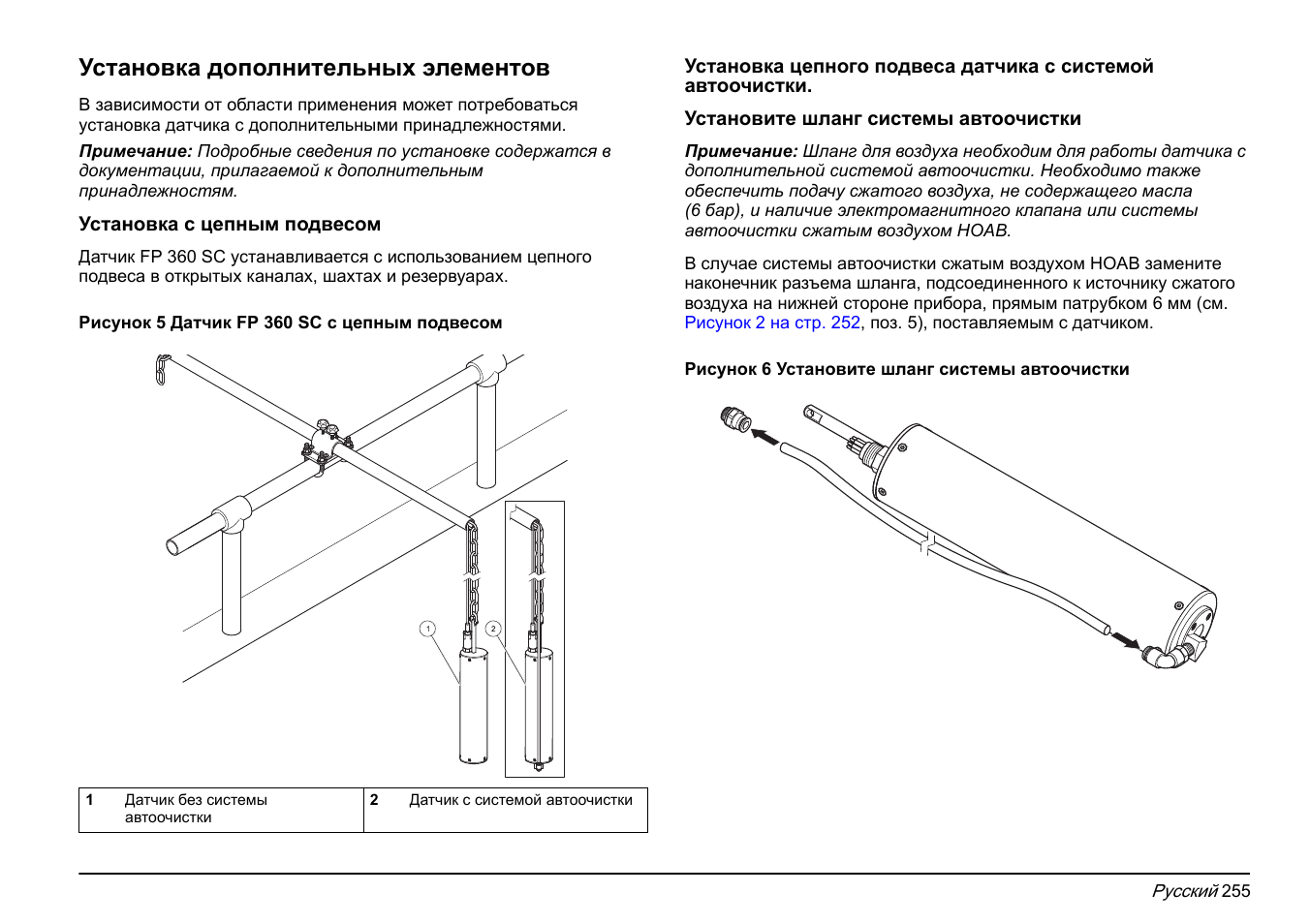Установка дополнительных элементов | Hach-Lange FP 360 sc Basic User Manual User Manual | Page 255 / 359