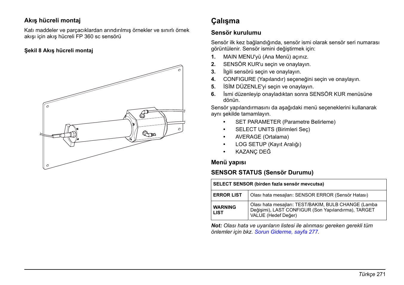 Çalışma | Hach-Lange FP 360 sc Basic User Manual User Manual | Page 271 / 359