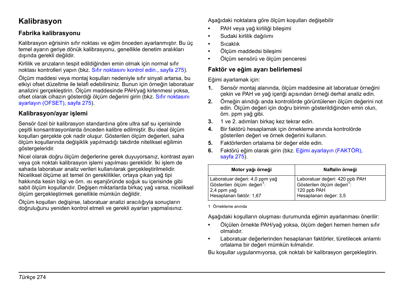 Kalibrasyon, Sayfa 274 | Hach-Lange FP 360 sc Basic User Manual User Manual | Page 274 / 359