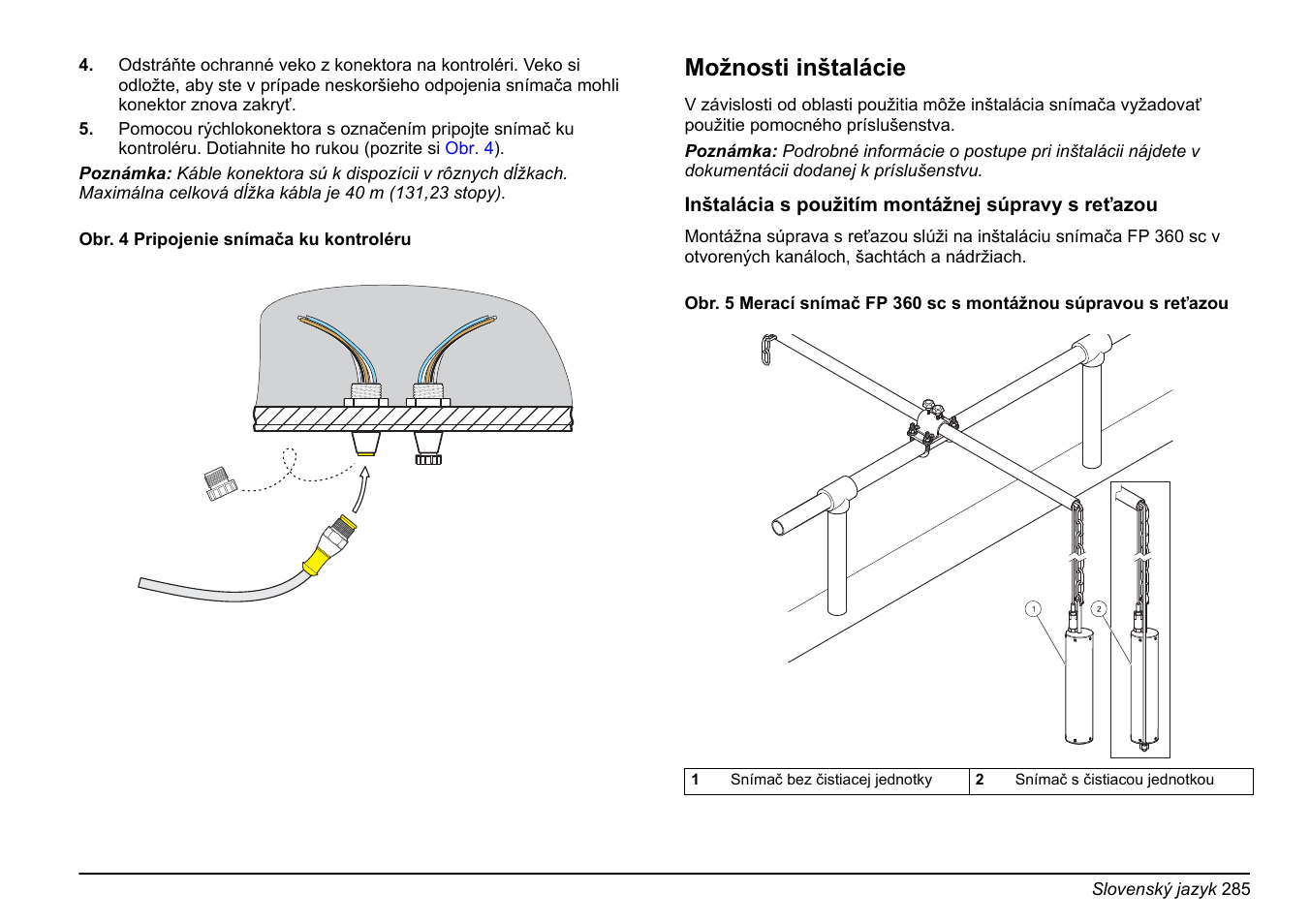 Možnosti inštalácie | Hach-Lange FP 360 sc Basic User Manual User Manual | Page 285 / 359