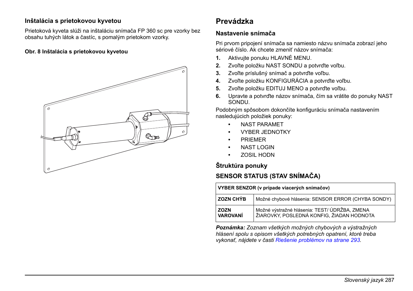 Prevádzka | Hach-Lange FP 360 sc Basic User Manual User Manual | Page 287 / 359