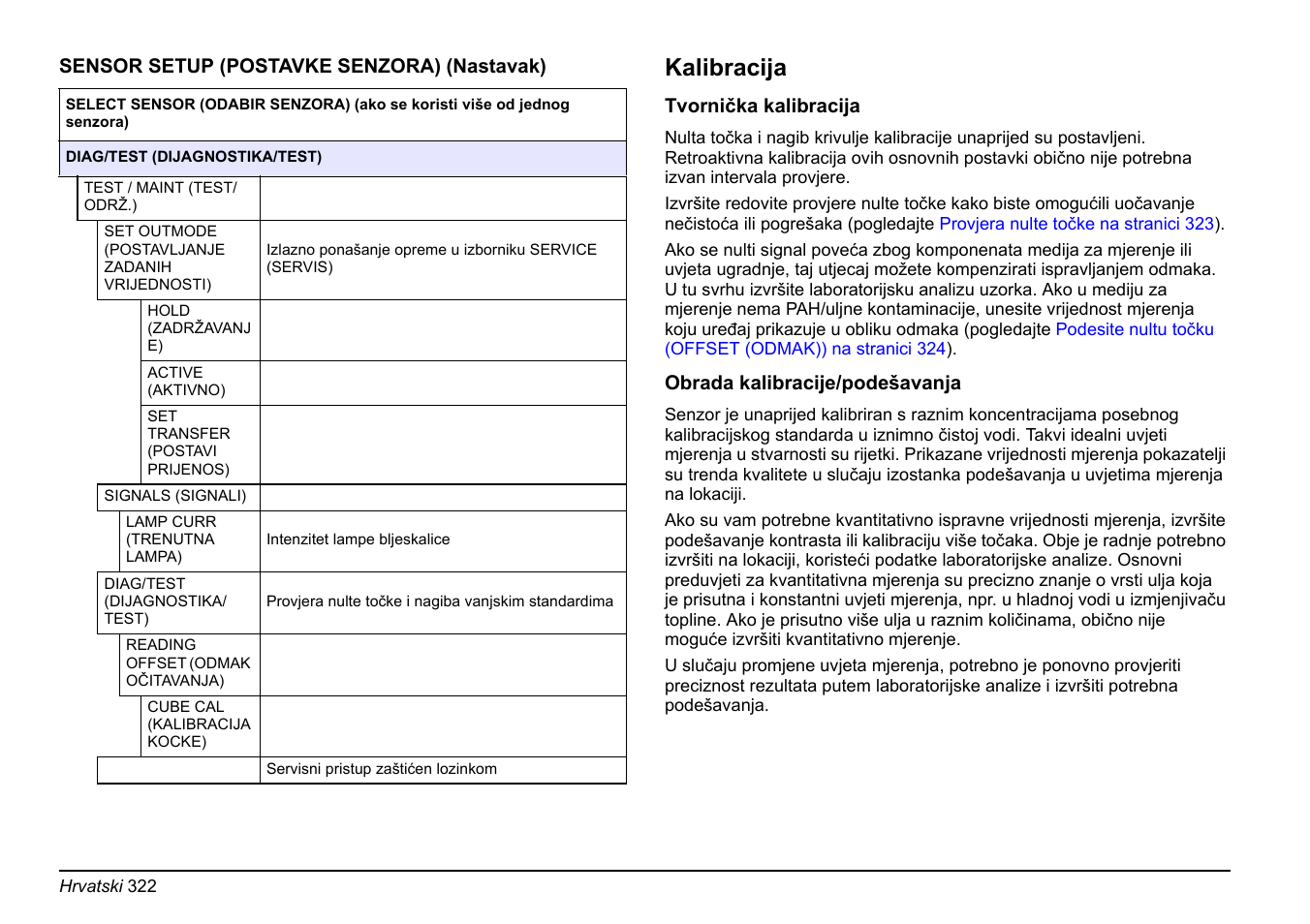 Kalibracija na stranici 322, Kalibracija na, Stranici 322 | Kalibracija | Hach-Lange FP 360 sc Basic User Manual User Manual | Page 322 / 359