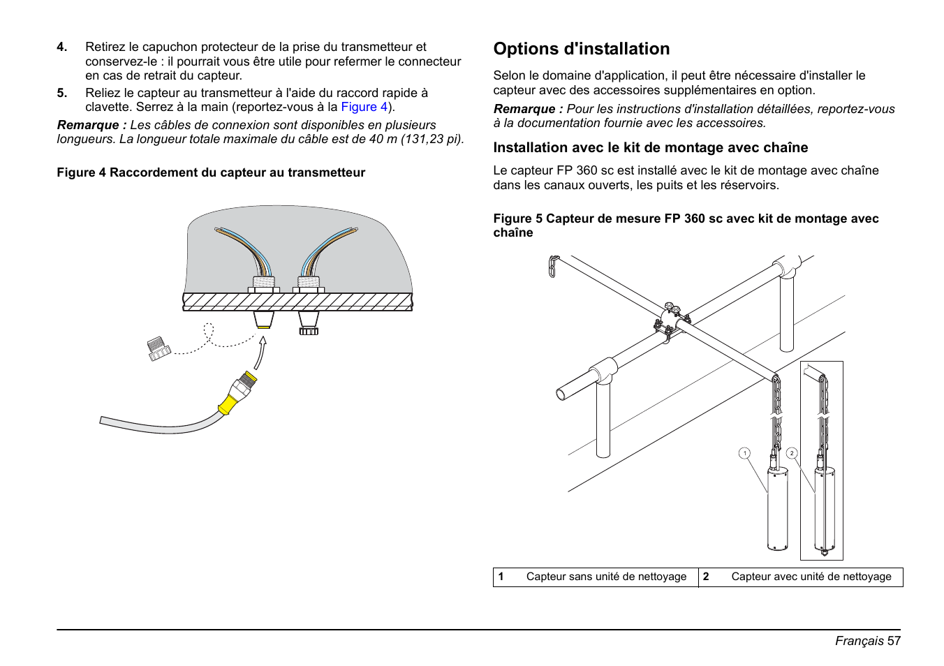 Options d'installation | Hach-Lange FP 360 sc Basic User Manual User Manual | Page 57 / 359