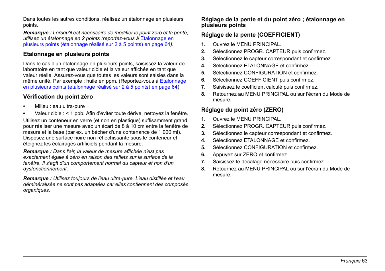 Rtez-vous à, Réglage du point, Réglage | Hach-Lange FP 360 sc Basic User Manual User Manual | Page 63 / 359