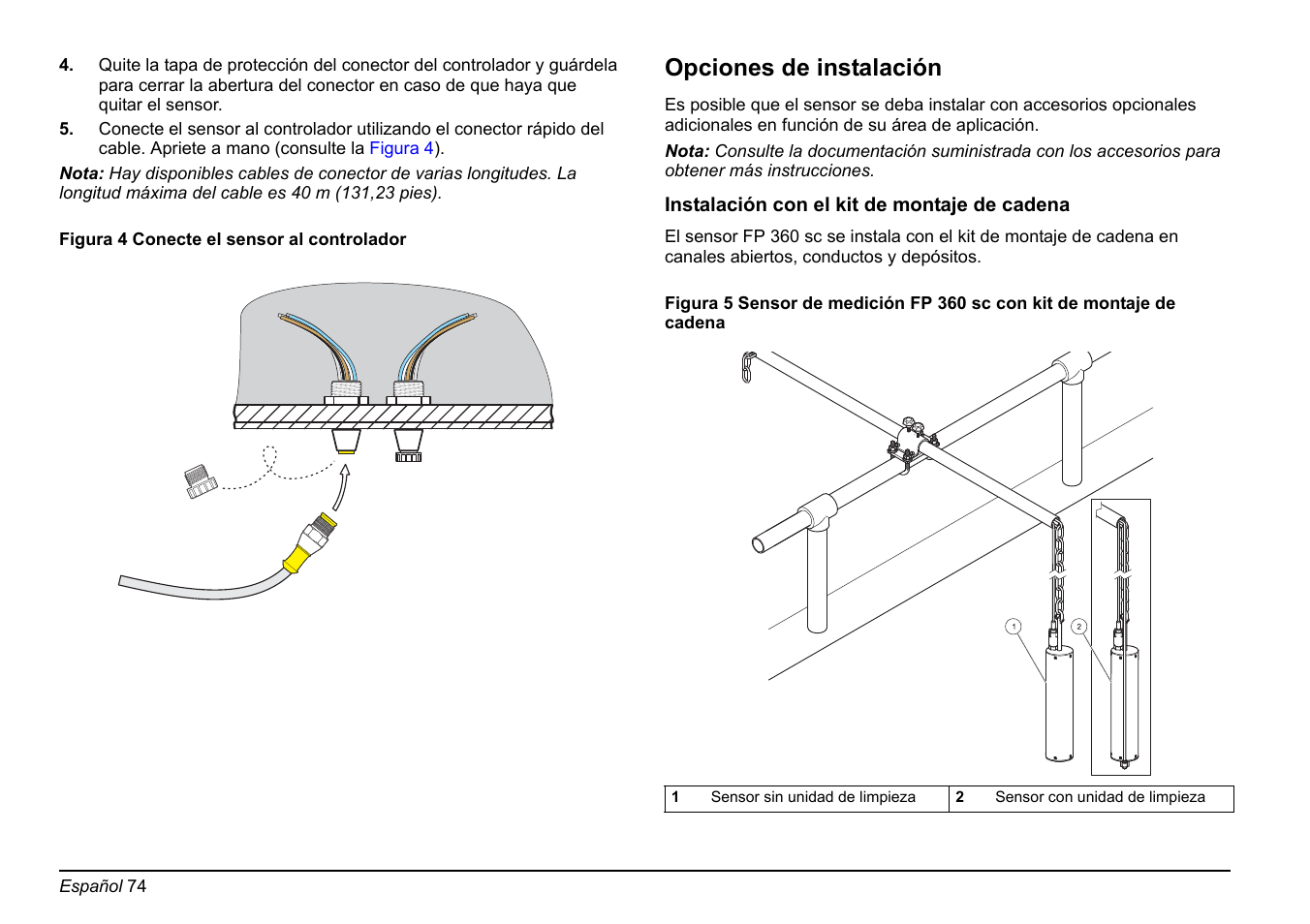 Opciones de instalación | Hach-Lange FP 360 sc Basic User Manual User Manual | Page 74 / 359