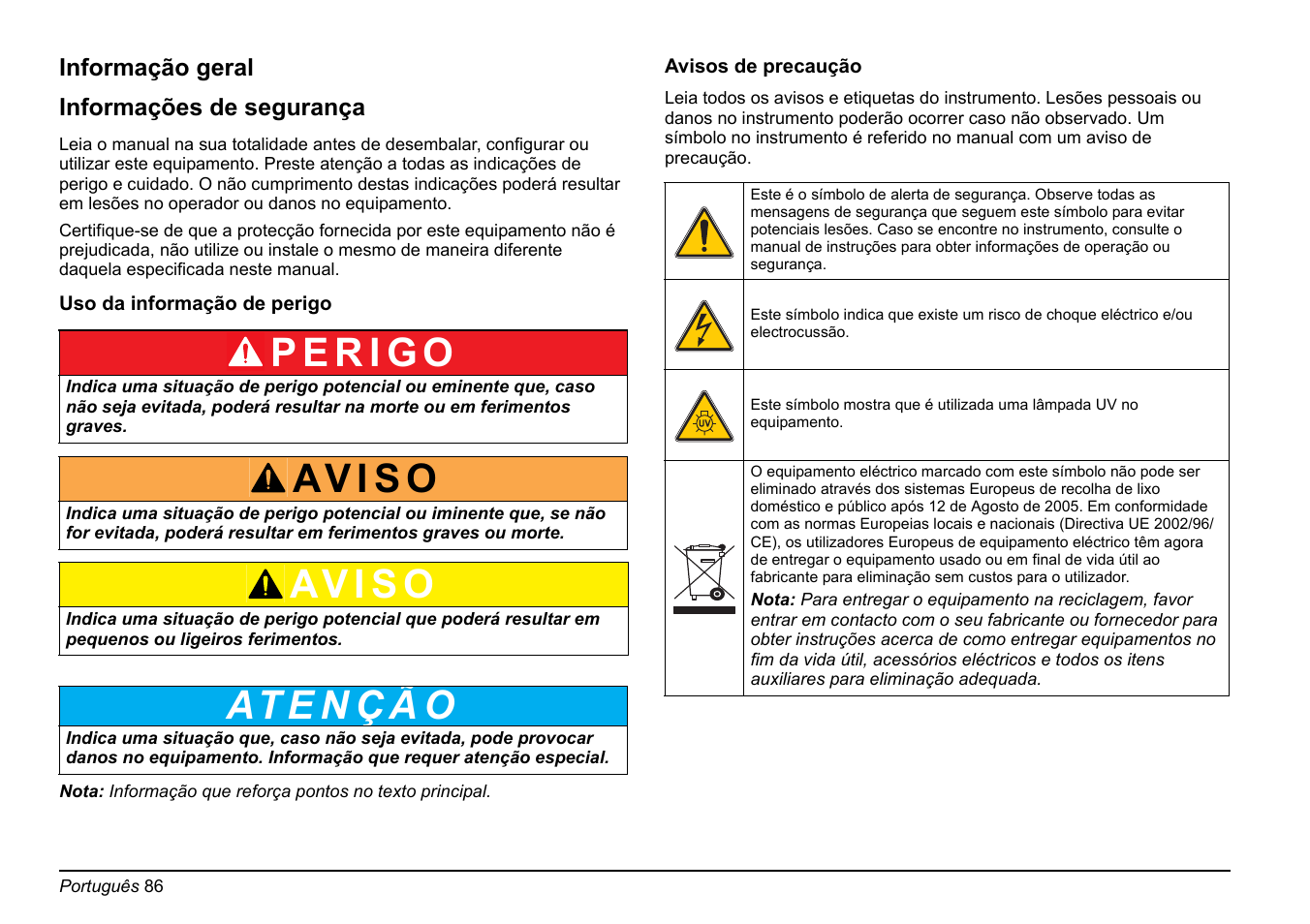 Av i s o | Hach-Lange FP 360 sc Basic User Manual User Manual | Page 86 / 359