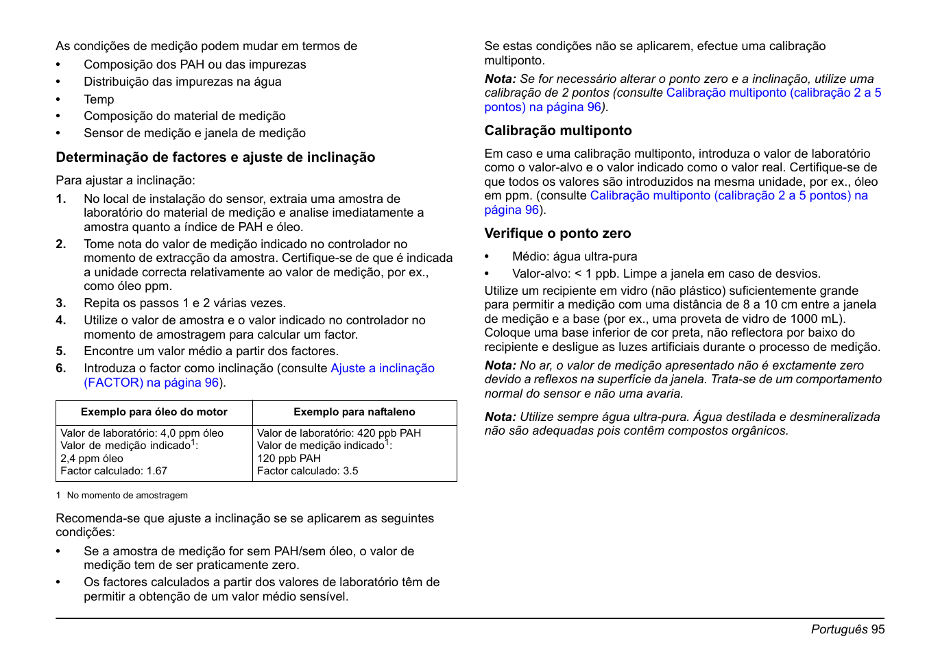Verifique o ponto zero na, Verifique o ponto | Hach-Lange FP 360 sc Basic User Manual User Manual | Page 95 / 359