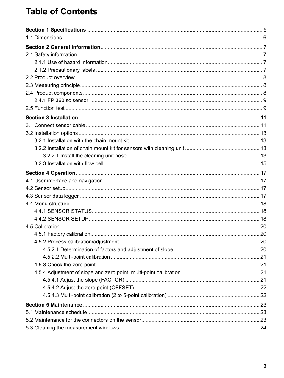 Hach-Lange FP 360 sc User Manual User Manual | Page 3 / 36