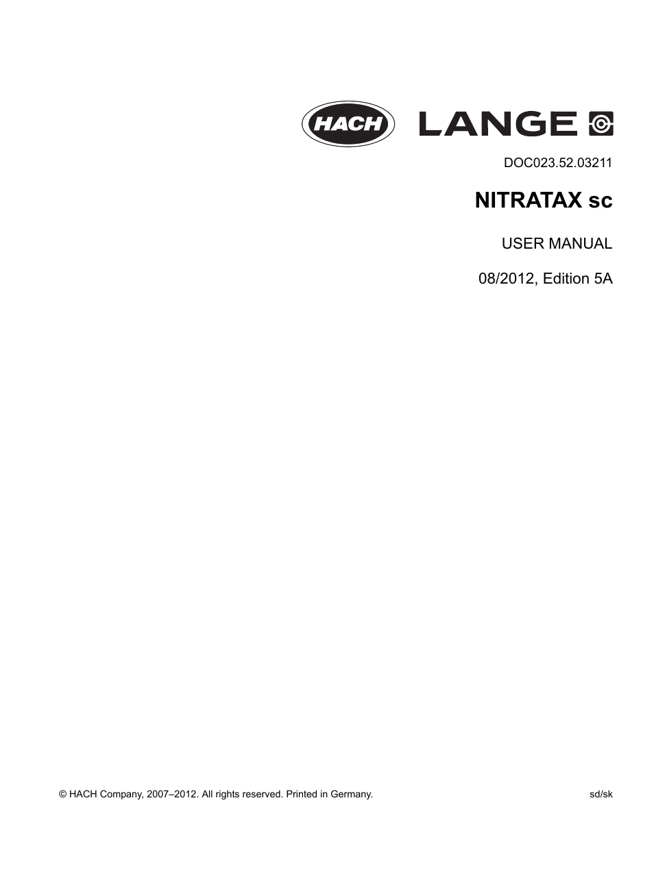 Hach-Lange NITRATAX sc User Manual | 42 pages