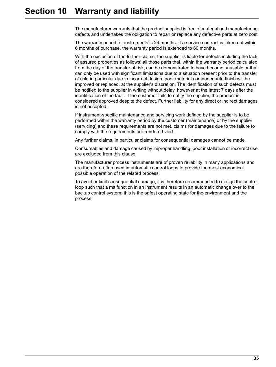 Section 10 warranty and liability | Hach-Lange NITRATAX sc User Manual | Page 37 / 42