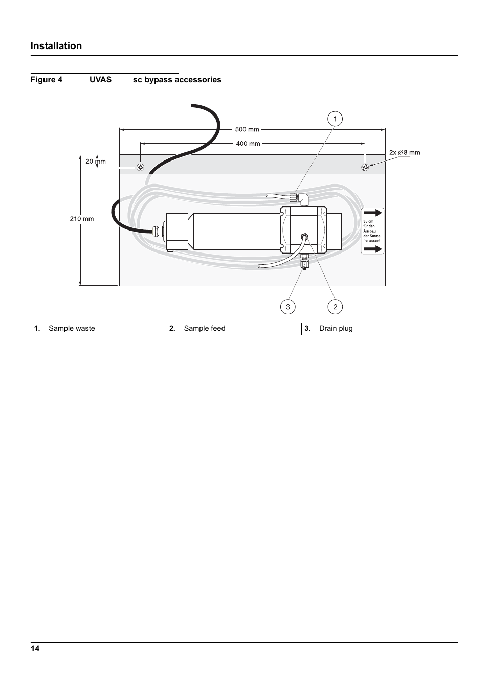 Installation | Hach-Lange UVAS sc User Manual | Page 14 / 40