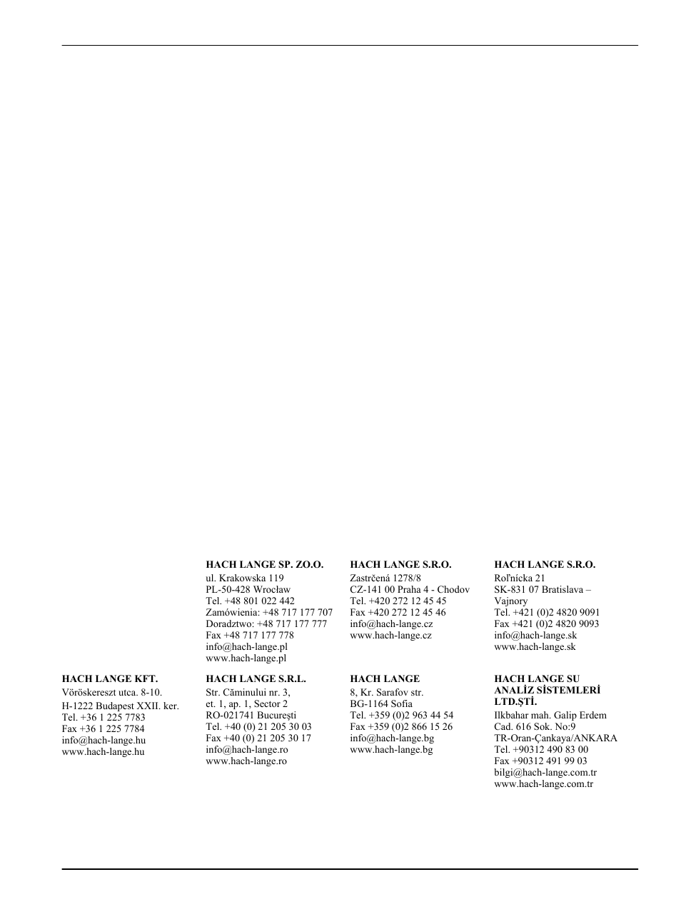 Section 8 contact, Section 8, Contact | Hach-Lange NISE sc User Manual | Page 41 / 46