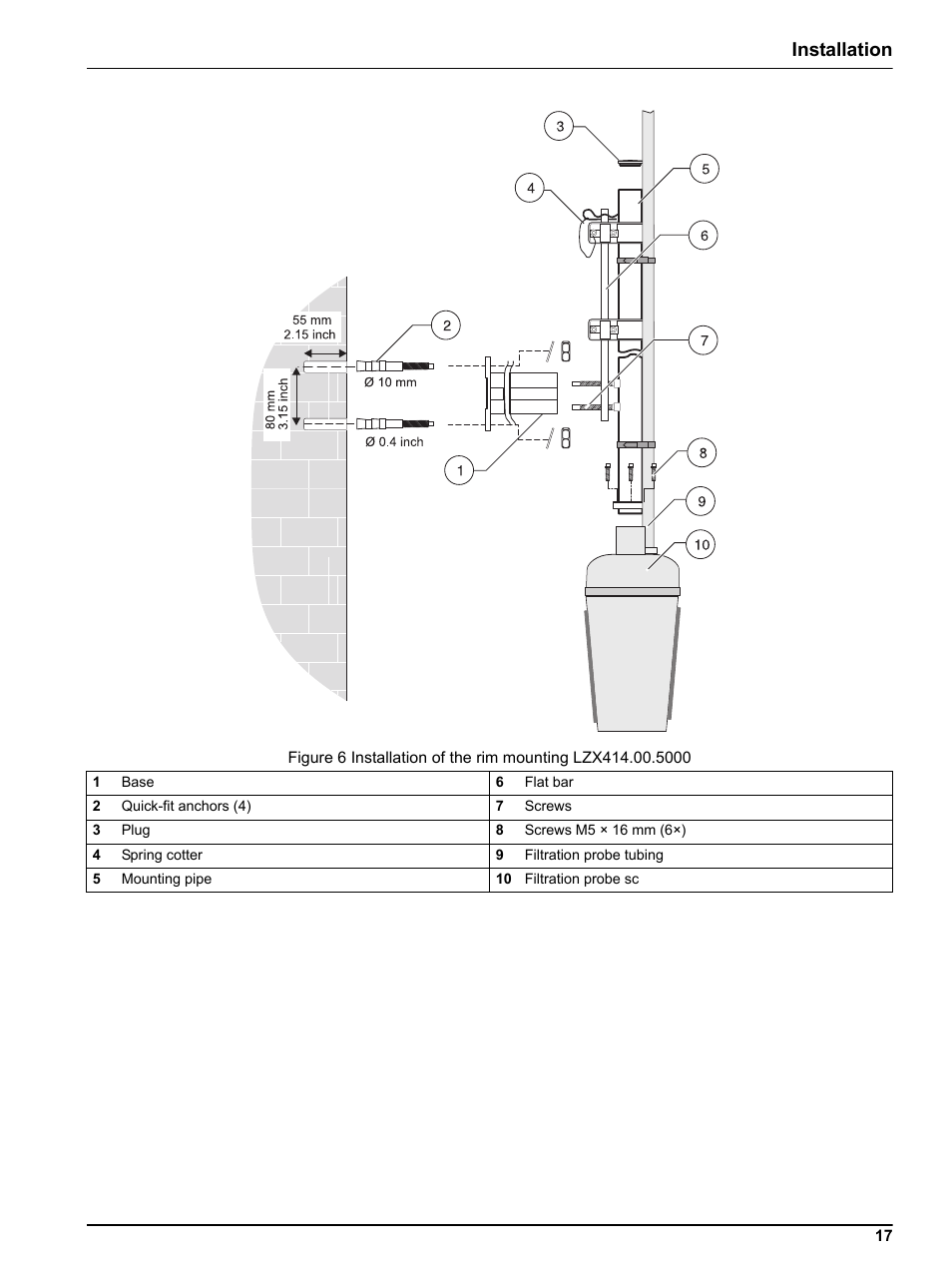 Installation | Hach-Lange Filter probe sc User Manual | Page 19 / 46