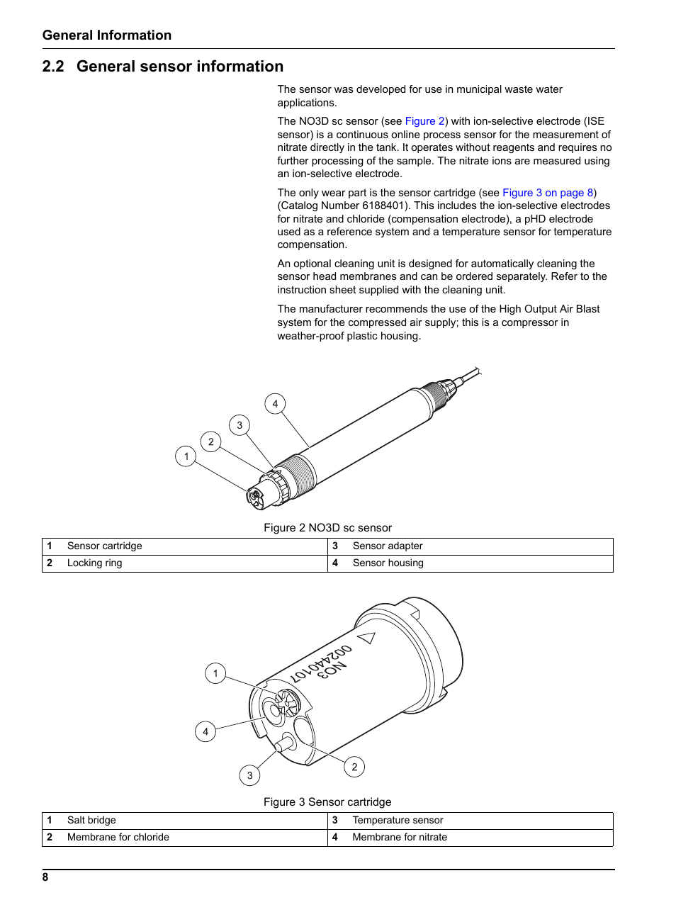 2 general sensor information, General information | Hach-Lange NO3D sc Nitrate Sensor User Manual | Page 8 / 48