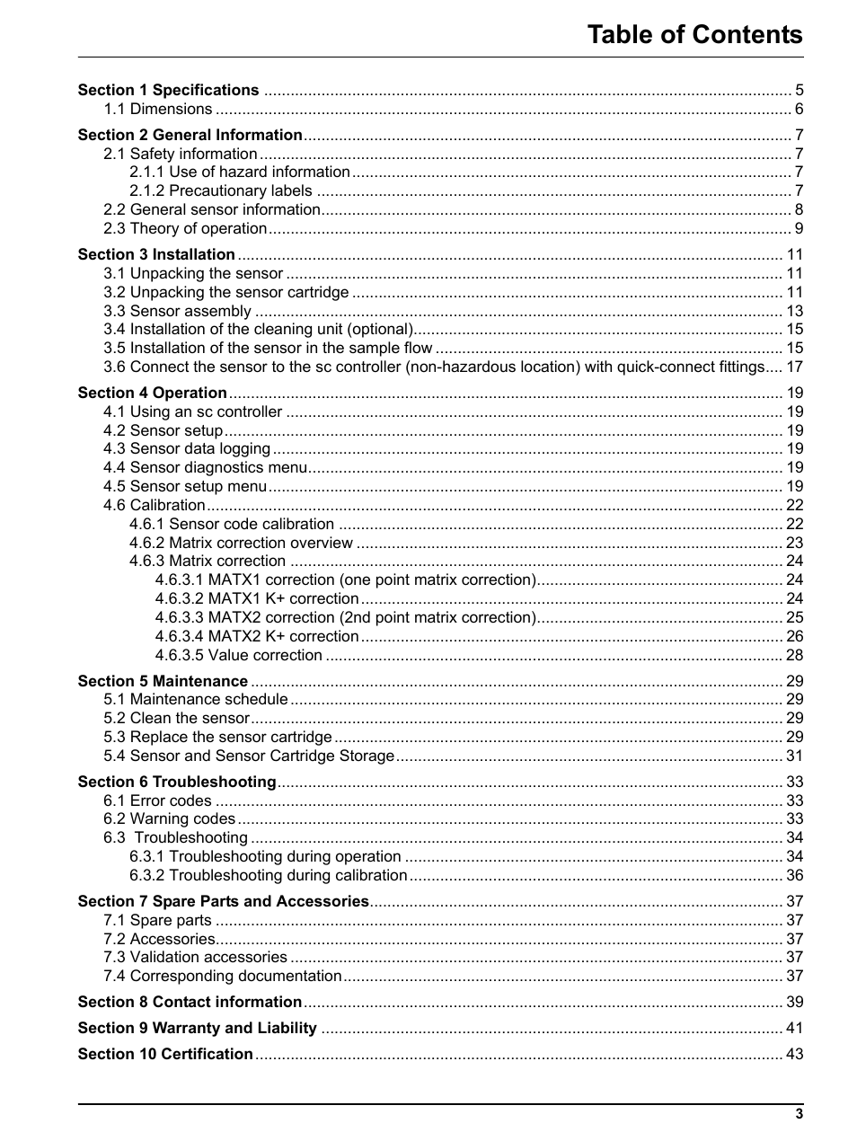 Hach-Lange NH4D sc Ammonium Sensor User Manual | Page 3 / 48