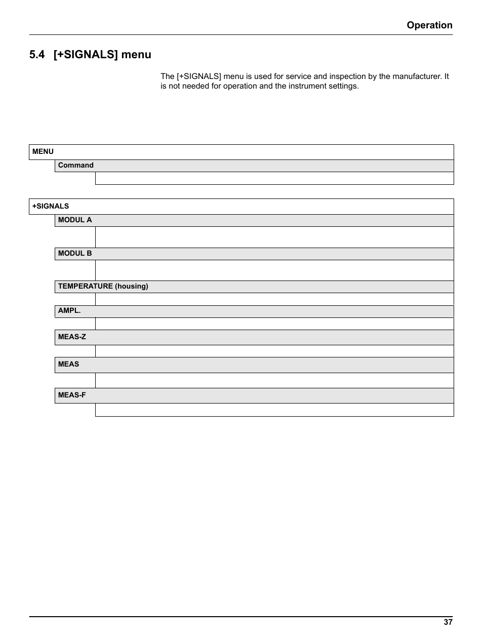 4 [+signals] menu, Operation | Hach-Lange FILTRAX User Manual User Manual | Page 39 / 58