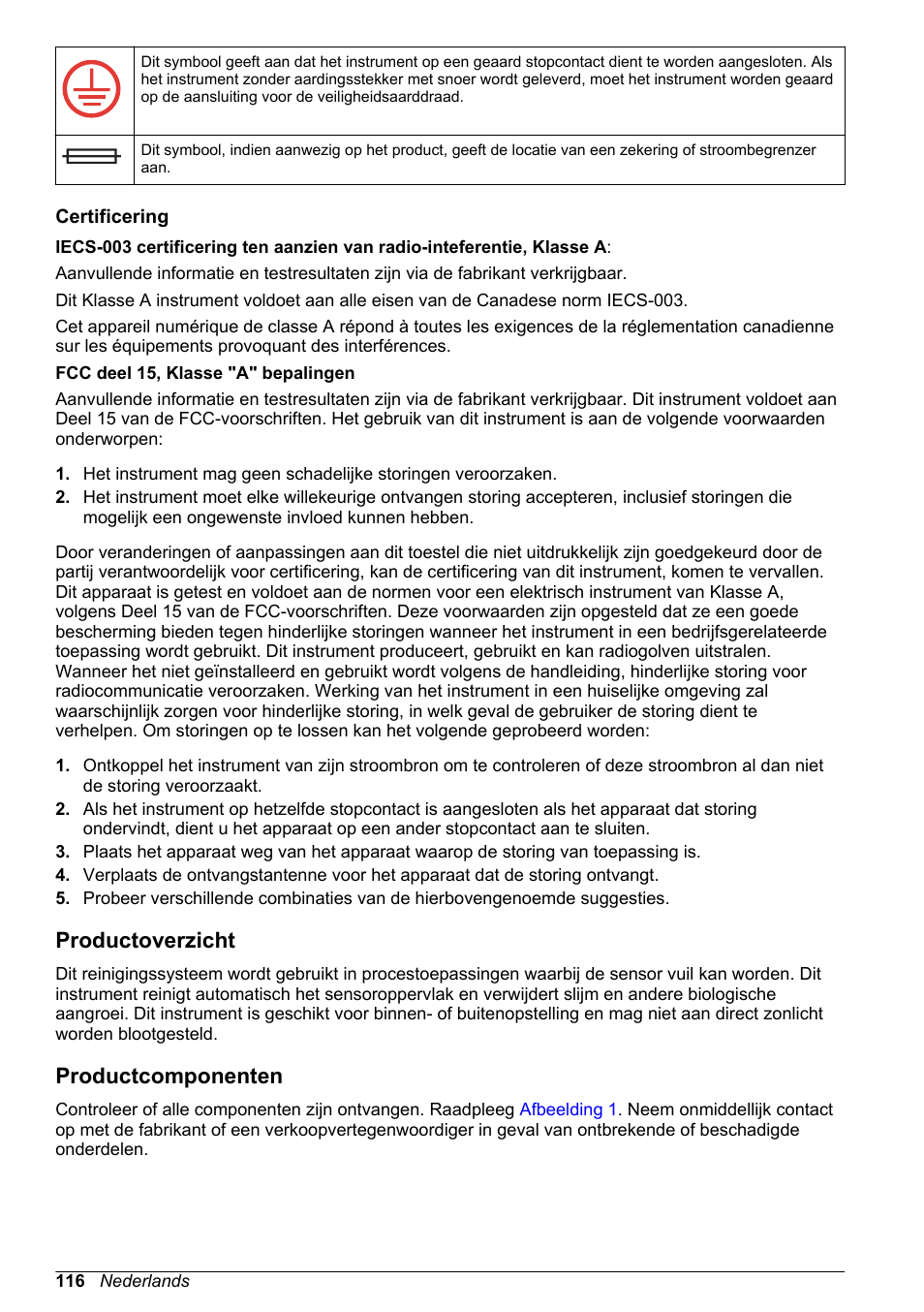 Certificering, Productoverzicht, Productcomponenten | Hach-Lange High Output Airblast System (HOAB) User Manual | Page 116 / 272
