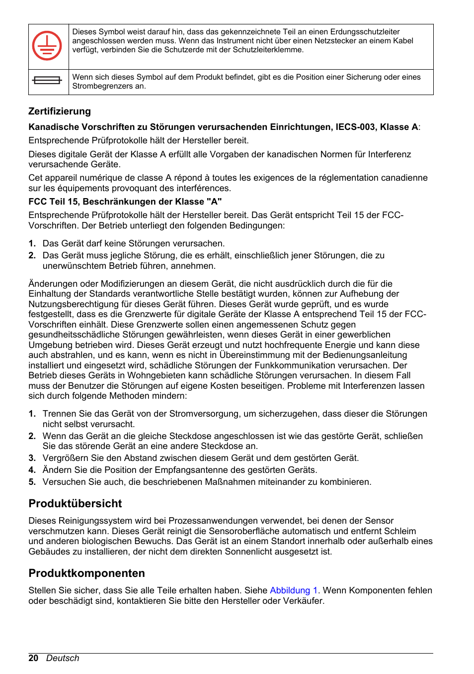 Zertifizierung, Produktübersicht, Produktkomponenten | Hach-Lange High Output Airblast System (HOAB) User Manual | Page 20 / 272