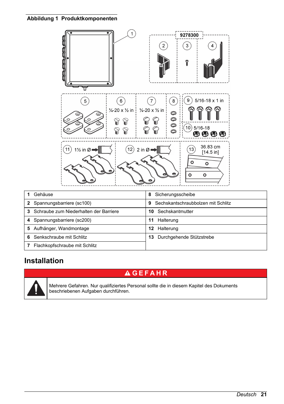 Installation | Hach-Lange High Output Airblast System (HOAB) User Manual | Page 21 / 272