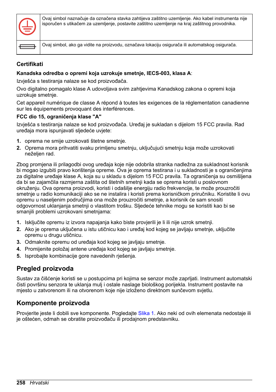 Certifikati, Pregled proizvoda, Komponente proizvoda | Hach-Lange High Output Airblast System (HOAB) User Manual | Page 258 / 272