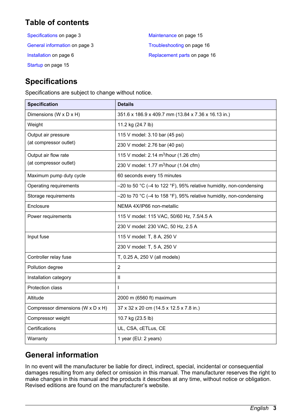 Hach-Lange High Output Airblast System (HOAB) User Manual | Page 3 / 272