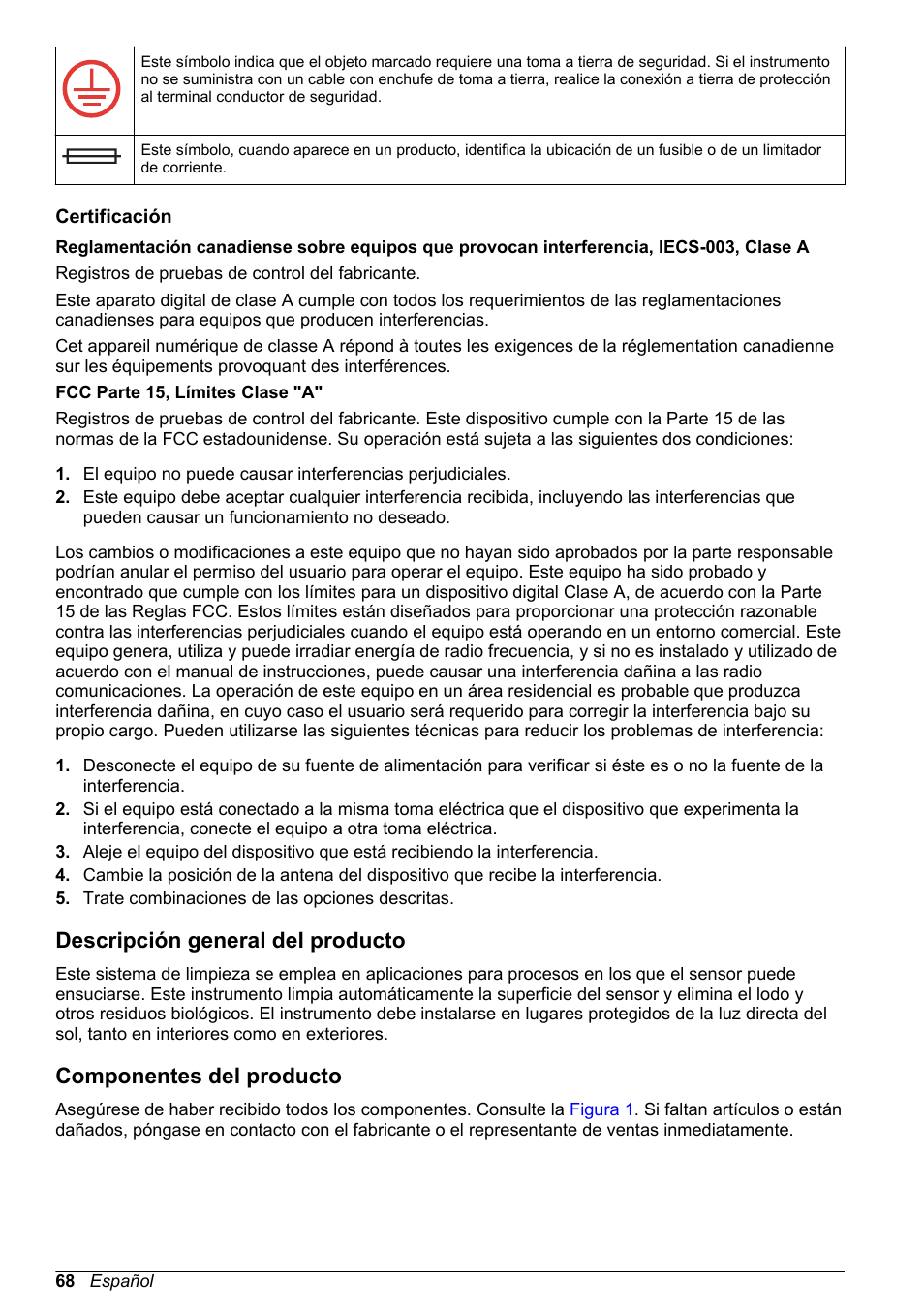 Certificación, Descripción general del producto, Componentes del producto | Hach-Lange High Output Airblast System (HOAB) User Manual | Page 68 / 272
