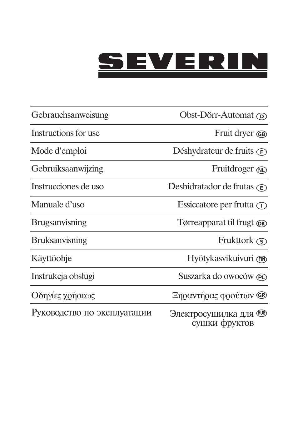 SEVERIN OD 2940 User Manual | 50 pages