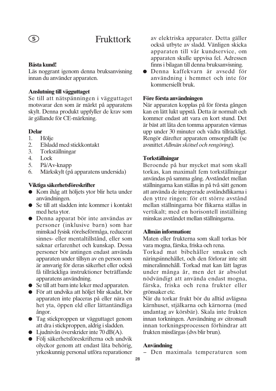 Frukttork | SEVERIN OD 2940 User Manual | Page 28 / 50
