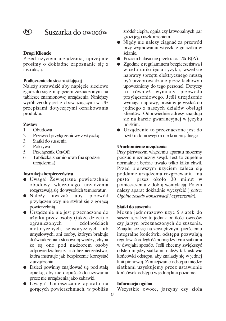 Suszarka do owoców | SEVERIN OD 2940 User Manual | Page 34 / 50