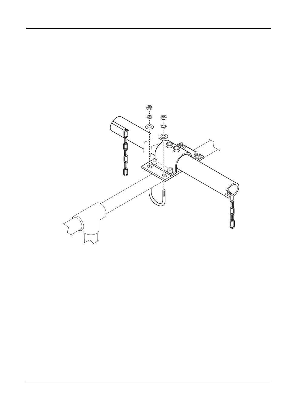 Installing the chain bracket on a railing | Hach-Lange NH4D sc Chain Mount Kit User Manual | Page 9 / 12