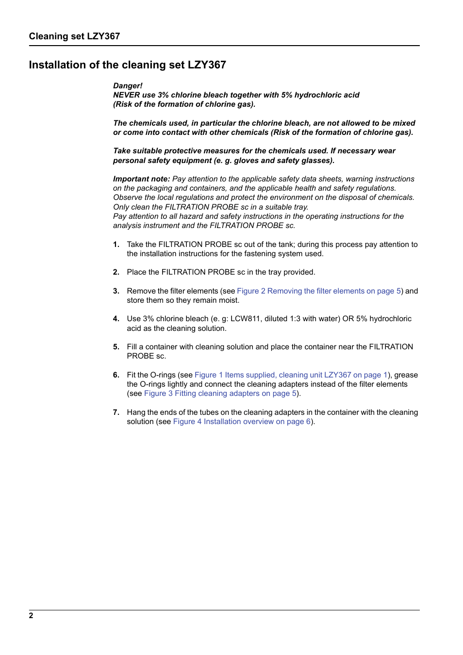 Installation of the cleaning set lzy367, Cleaning set lzy367 | Hach-Lange LZY367 cleaning set for filtration probe sc User Manual | Page 4 / 12