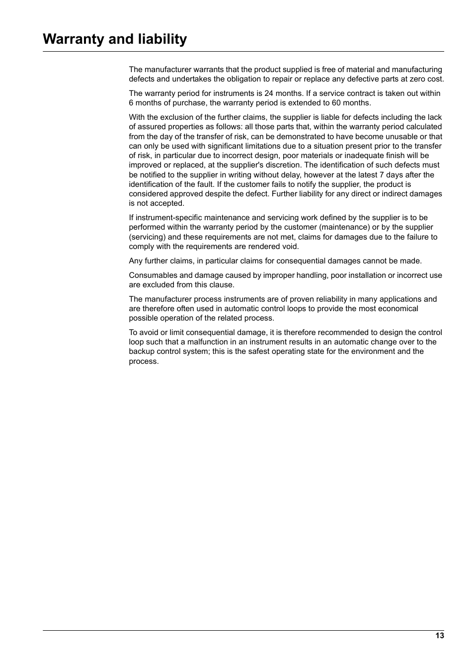 Warranty and liability | Hach-Lange Power connection box for SC analyzers User Manual | Page 13 / 14