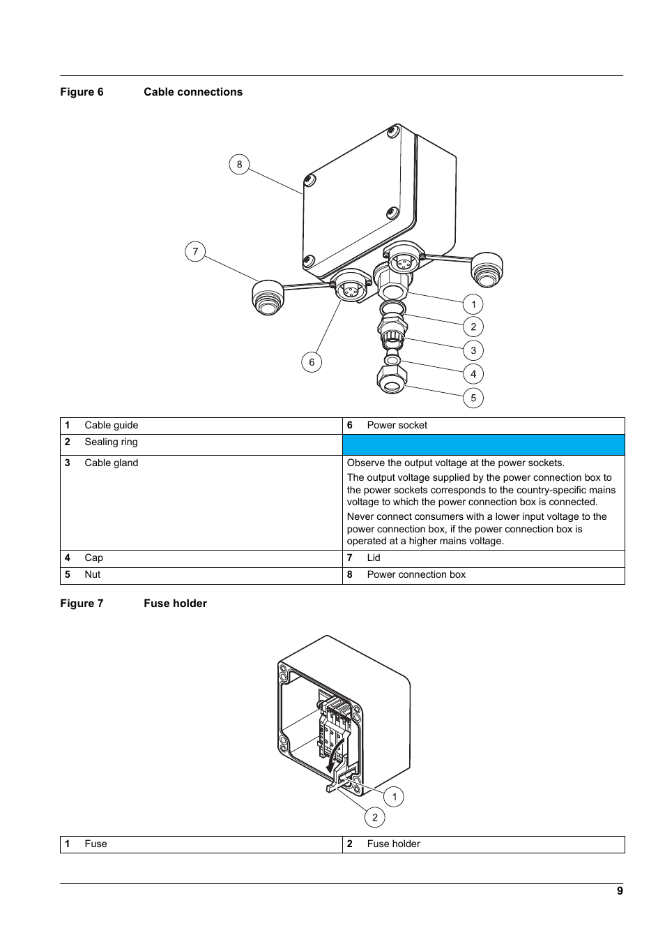 Ent 3 in, N o t e | Hach-Lange Power connection box for SC analyzers User Manual | Page 9 / 14