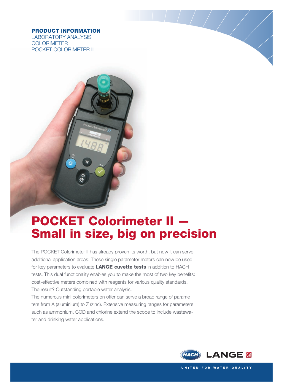 Hach-Lange POCKET Colorimeter II User Manual | 4 pages
